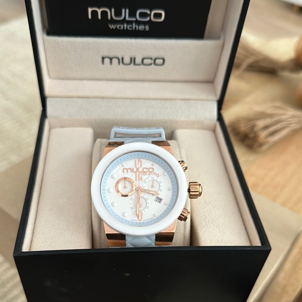 Mulco White and Gold Watch